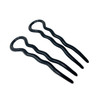 Parcelona French Sleek 35 Inch Large Set of 2 Wavy Crink U Shaped Black Chignon Hair Pin