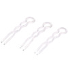 Parcelona French Slick Small Clear Wavy 3 Chignon U Shaped Set of 3 Celluloid French Stick Hair Pin Fork Girls Spiral Up