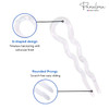Parcelona French Slick Small Clear Wavy 3 Chignon U Shaped Set of 3 Celluloid French Stick Hair Pin Fork Girls Spiral Up