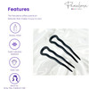 Parcelona French Mystic Wavy Set of 3 Celluloid U Shaped Hair Pins for Hair Bun Style for Women Fashion Flexible Durable
