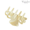 French Amie Orchids Cream Ivory Small 2 Handmade Cellulose Acetate Flexible Claw Clip Jaw No Slip Grip Covered Spring Ha
