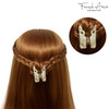 French Amie Orchids Cream Ivory Small 2 Handmade Cellulose Acetate Flexible Claw Clip Jaw No Slip Grip Covered Spring Ha