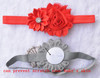 QandSweet Baby Girl Headbands with Polygonal Flower Inlay Rhinestone for Photography 10 Pack