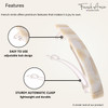 French Amie Oblong Handmade 35 Celluloid Automatic Hair Clip Barrette Hair Clip for Girls Strong Hold Hair Clips for Wom