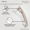 French Amie Oblong Handmade 35 Celluloid Automatic Hair Clip Barrette French Hair Clip for Girls Strong Hold Hair Clips