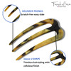 French Amie Tri Prongs 3 Medium Handmade Cellulose French Twist Stick Clip Pins 3Prong Hair Fork for Girls Spiral Updo C