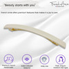 French Amie Long and Skinny Bar Solid Ivory Large 4 14 Celluloid Acetate Handmade Automatic Hair Clips Hair Barrette wit