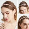 Oriamour Rose Design Rhinestone Crystal Wedding Headband Bridal Headpieces Simple Design Bridal Headband Rose Gold