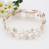 Ammei Headpiece Crystal Bridal Headpiece Wedding Headband With Genuine Freshwater Pearls And Combs Hair Accessories For