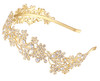 Ammei Headpiece Wedding Headband Crystal Bridal Headdress Flower Design Headpiece For Women Gold