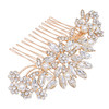 Ammei Headpiece Rose Gold Wedding Hair Comb With Pearls and Crystals Wedding Hair Accessories Bridal Headpiece Or For Pa