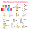 120 Pieces Hair Jewelry for Women Braids 7 Diffent Colors Braiding Hair Rings for Braids Hair Colorful Hair Accessories