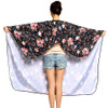 Professional Hair Stylist Color Cape ShampooCutting Hairdressing Capes with Snap ClosureRose Flower Waterproof Hairdress