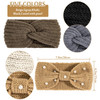 Whaline 5 Pieces Winter Knit Headbands Chunky Knit Headbands4 Elastic Turban Head Wraps and 1 Pearl Crochet Hair Band Ea
