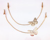 yueton 2pcs Fashion Ladies Rhinestone Gold Butterfly Chain Alligator Clips Barrettes Bobby Pin Hair Clips Bride Headwear