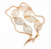 yueton 2pcs Fashion Ladies Hollow Out Leaves Gold Chain Alligator Clips Barrettes Bobby Pin Hair Clips Bride Headwear Ed