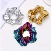 ACCGLORY Shiny Scrunchies Metallic Hair Bands Elastic Hair Ties Set Glitter Ponytail Holder Soft Scrunchy for WomenHair