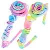 FROG SAC 2 Tie Dye Headbands For Girls Satin Rosette Head Band For Kids Ruched Headband Hair Accessories Dressy Girl Hai