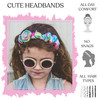 FROG SAC 2 Tie Dye Headbands For Girls Satin Rosette Head Band For Kids Ruched Headband Hair Accessories Dressy Girl Hai
