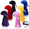 LEADUWAY 6Pcs Velvet Durag with 1 Wave Cap for 360 Waves Doo RagPurple Red Black Pink Yellow Blue