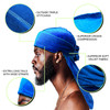 LEADUWAY 6Pcs Velvet Durag with 1 Wave Cap for 360 Waves Doo RagPurple Red Black Pink Yellow Blue