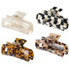 4Pcs Hair Claw Clips Acetate Hair Banana Barrettes French Butterfly Jaw Clips Mermaid Color Crab Hairpin Leopard Print S