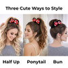 Styla Hair 2pk Mouse Ear Scrunchies for Kids Velvet Hair Bow Scrunchies for Women Sparkle Sequins Mouse Hair Bands for P