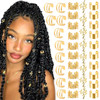 VENOFEN 40PCS Gold Hair Jewelry for Braids Multi Style Hair Cuffs Adjustable Braid Jewelry NonPiercing Ear Clips Loc Dre