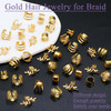 VENOFEN 40PCS Gold Hair Jewelry for Braids Multi Style Hair Cuffs Adjustable Braid Jewelry NonPiercing Ear Clips Loc Dre