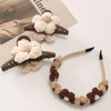 Flower Hair Clips Set 2PCS Flower Claw Clips for Thick Hair and 1Pcs Flower HeadbandNonslip Hair Clips for Women Cute Ha