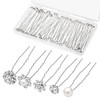 40 Pack Wedding Pearl Hair Pins for Bridal Silver Pearl Rhinestone Hair Pins Wedding Hair Decorations Accessories for Br