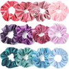 IVARYSS Scrunchies for Girls 12 Pcs Velvet Scrunchies for Hair Soft Ponytail Holder Cute Colors Elastic Hair Bands for T