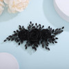 Teyglen Flower Bride Wedding Headband Black Flower Headband Floral Black Crystal Hair Piece for Party Prom Festival Head