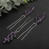 Teyglen 3pcs Crystal Bridal Hair Pins Rhinestone Hair Pieces Bride Wedding Hair Accessories Vintage Blue Red Purple Rhin