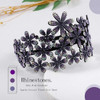 Firuilo Boho Wide Headband Rhinestones Hairband Sparke Crystal Flower Hair Band Hair Accessories for Women and GirlsPurp