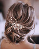 GORAIS Bride Wedding Hair Vine Pearl Bridal Headpieces Leaf Hair Accessories for Women and Girlsbrose gold
