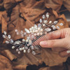 Easedaily Crystal Bridal Hair Comb Silver Rhinetsone Wedding Hair Pieces Pearl Headpieces Side Combs Hair Accessories fo