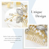 Casdre Crystal Bride Wedding Hair Comb Pearl Bridal Hair Piece Hair Accessories for Women and Girls B Gold
