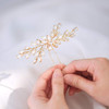 Unicra Bride Wedding Crystal Hair Pins Bridal Hair Pieces Wedding Hair Accessories for Women and Girls Pack of 1 Gold