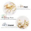 Jeairts Flower Crystal Bride Wedding Hair Pins Pearl Bridal Headpiece Leaves Headwear Hair Piece Decorative Hair Accesso
