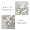 EASEDAILY Pearl Bride Wedding Hair Vine Silver Crystal Headband Hair Piece Rhinestone Headpieces Bridal Hair Accessories