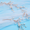 Easedaily Rhinestone Bride Wedding Hair Vine Rose Gold Pearl Bridal Headpieces Opal Hair Accessories for Women and Girls