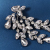 Missgrace Bride Wedding Crystal Hair Comb Clip Silver Leaf Bridal Headpieces Leaf Hair Pieces Rhinestone Bridesmaid Side