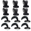 Tongcloud 12pcs 1920s Flapper Headband Costume Flapper Headpiece for Women Black Feather Headband Great Gatsby 1920s Hai