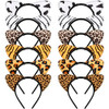 WILLBOND 12 Pieces Cheetah Ears Headband for Women Leopard Cat Ears Headband Holiday Party SuppliesAssorted Animal Serie