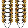 WILLBOND 12 Pieces Cheetah Ears Headband for Women Leopard Cat Ears Headband Holiday Party SuppliesClassic Leopard Serie