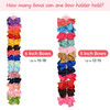 DEEKA 6 PCS 40 Long Bow Holders for Girls Clip Hair Bows Organizer White