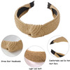 2 Pieces Straw Knotted Headbands for Women Top Knot Headband Boho Wide Head band Twist Woven Headwear Summer Beach Ratta