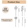 10 Pieces Rhinestone Hair Clips Crystal Bobby Hair Pins Decorative Rhinestone Hair Barrettes for Wedding Leaf Feather Su