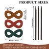 3 Pieces Leather Hair Barrettes UHOMENY Leather Barrette with stick accessories for women Hair Slide Pins with Stick Win